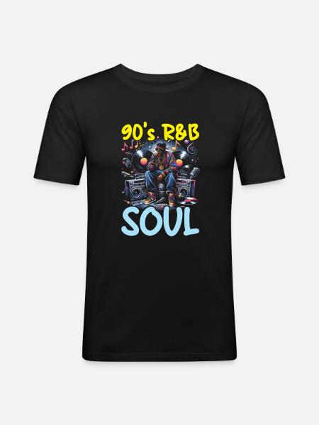 90s Music Lover, 90s, - Men's Slim Fit T-Shirt - black