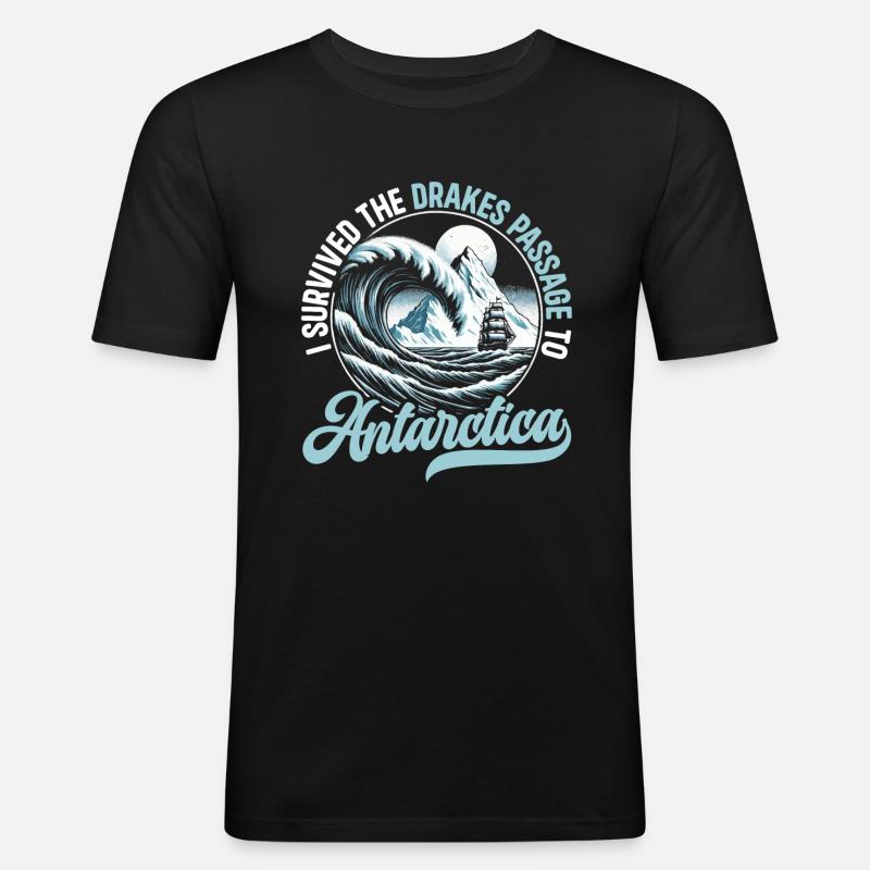 Drakestraße-antarktis-expedition - Männer Slim Fit T-Shirt - Schwarz