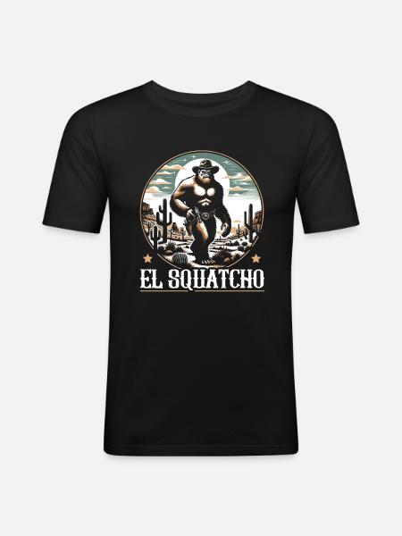 Western Bigfoot Lover Sasquatch Yeti - Men's Slim Fit T-Shirt - black