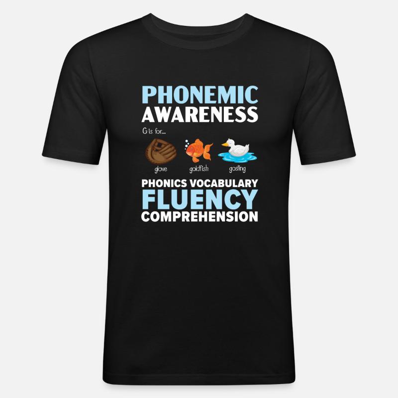 Phonics-bewusstsein, Leseverständnis, Phonics - Männer Slim Fit T-Shirt - Schwarz
