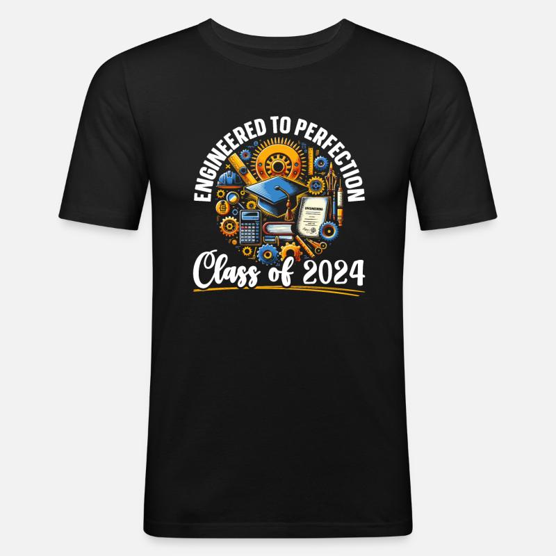 Graduate engineering graduation class 2024 - Men's Slim Fit T-Shirt - black