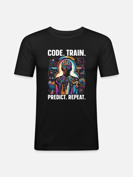 Artificial Intelligence, AI, Machine Learning - Men's Slim Fit T-Shirt - black
