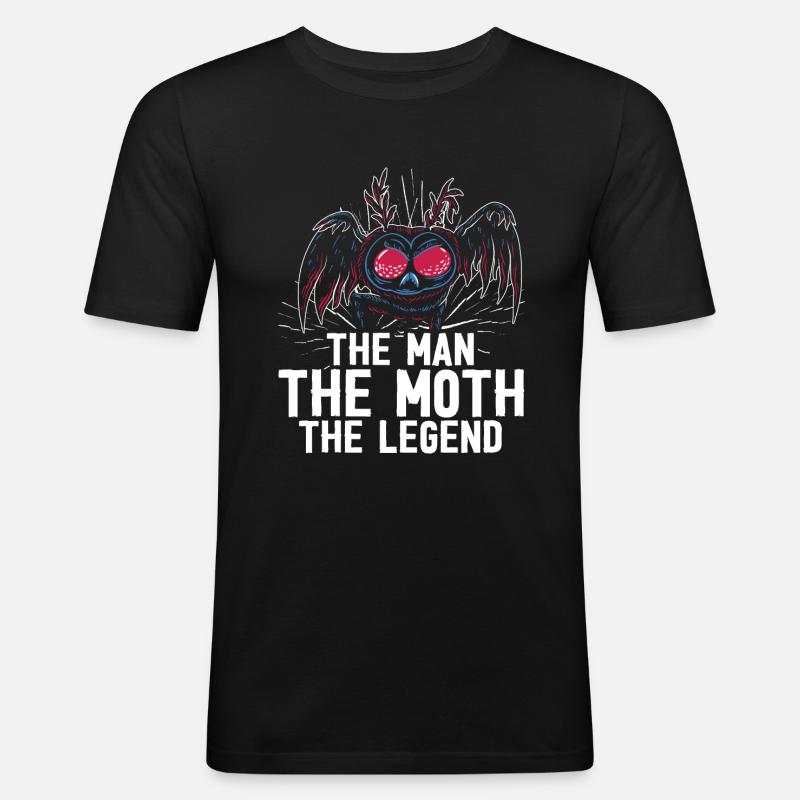 Mothman Lover Mythical Creature Cryptozoology - Männer Slim Fit T-Shirt - Schwarz