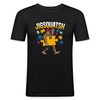 Puzzle - Men's Slim Fit T-Shirt - black - Front - Nik (191cm)