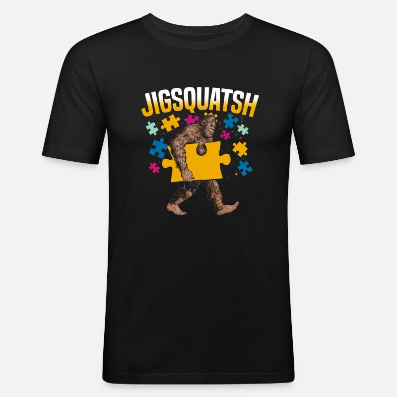 Puzzle - Männer Slim Fit T-Shirt - Schwarz