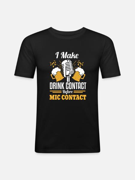 Funny Karaoke singer - Men's Slim Fit T-Shirt - black
