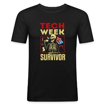 Metteur en scène de théâtre, technicien de théâtre - T-shirt près du corps Homme - noir - Devant - Nik (191cm)