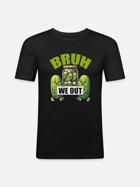 Funny Pickle - Männer Slim Fit T-Shirt - Schwarz