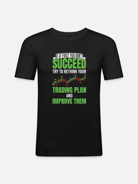 Trader boursier - T-shirt près du corps Homme - noir