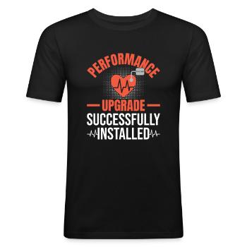 Heart attack survivor surgery recovery - Men's Slim Fit T-Shirt - black - Front - Nik (191cm)