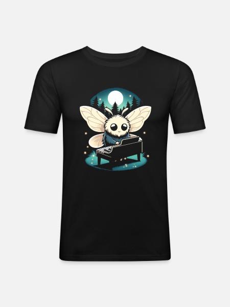 Mothman Point Agréable Pianiste Cryptide - T-shirt près du corps Homme - noir