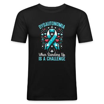 Dysautonomia Awareness Chronic Illness - Men's Slim Fit T-Shirt - black - Front - Nik (191cm)
