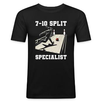 Bowler Funny Bowling - Männer Slim Fit T-Shirt - Schwarz - Vorne - Nik (191cm)