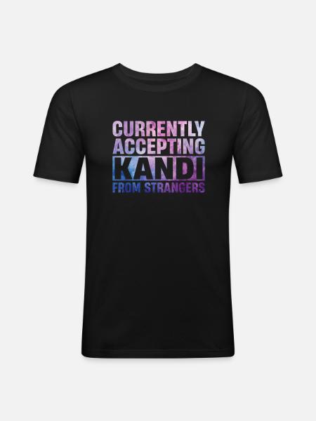 Kandi EDM Rave - Männer Slim Fit T-Shirt - Schwarz