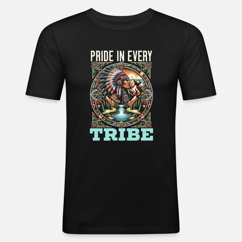 Native American Cherokee-Apache tribe - Men's Slim Fit T-Shirt - black