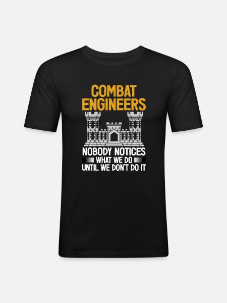 Combat Engineer - Männer Slim Fit T-Shirt - Schwarz