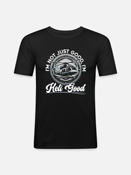 Helicopter pilot flies - Men's Slim Fit T-Shirt - black