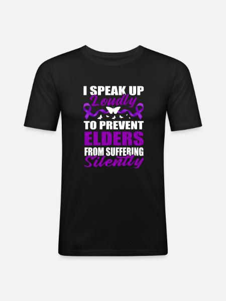 stop elder abuse awareness - Männer Slim Fit T-Shirt - Schwarz