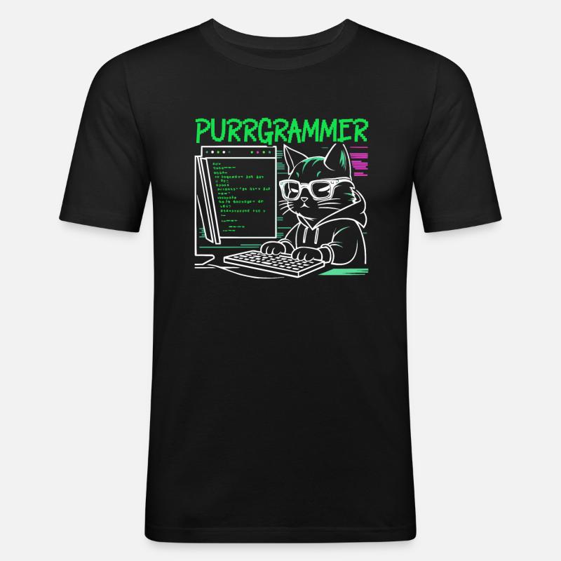 Funny Programmer Programmer - Men's Slim Fit T-Shirt - black