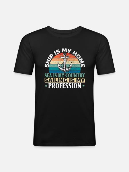 Seemann Schiffsberuf Seemann Seesegeln - Männer Slim Fit T-Shirt - Schwarz
