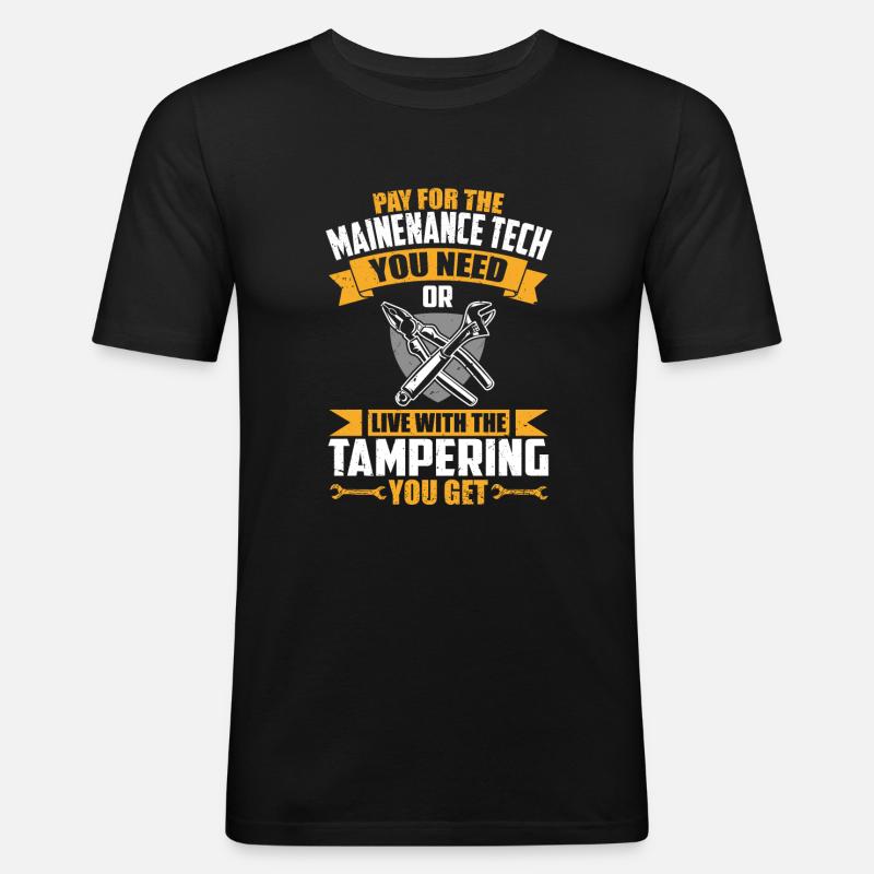 Maintenance tech - Männer Slim Fit T-Shirt - Schwarz