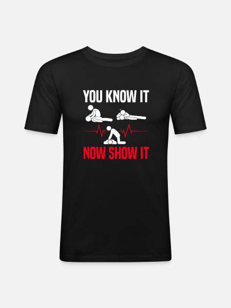 CPR Instructor - Männer Slim Fit T-Shirt - Schwarz