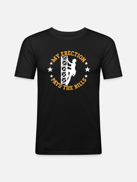 Tower climber - Männer Slim Fit T-Shirt - Schwarz