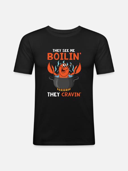 Crawfish Hot Tub - Männer Slim Fit T-Shirt - Schwarz
