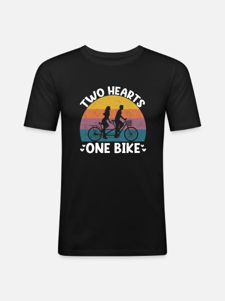 Tandem Bike - Männer Slim Fit T-Shirt - Schwarz