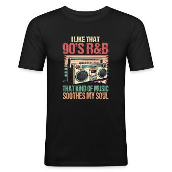 90s R&B Artist Funny R and B - Men's Slim Fit T-Shirt - black - Front - Nik (191cm)
