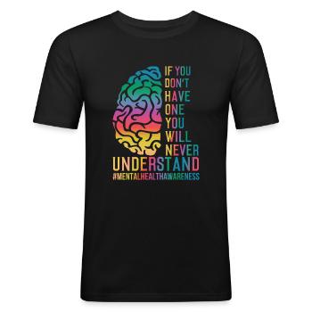 Mental Health Awareness - Männer Slim Fit T-Shirt - Schwarz - Vorne - Nik (191cm)
