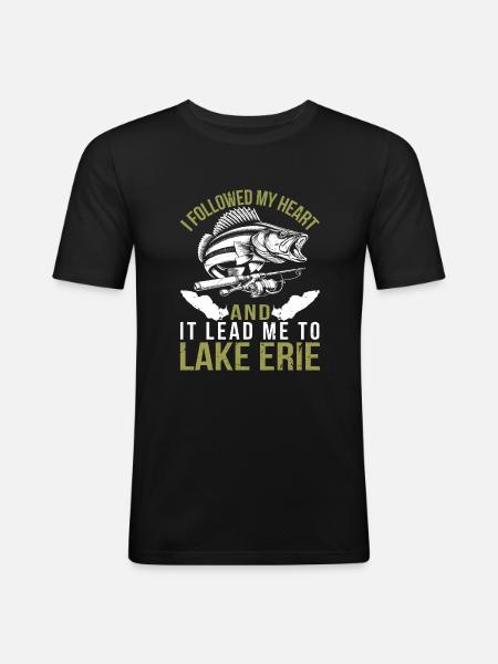 Walleye Fishing - Männer Slim Fit T-Shirt - Schwarz