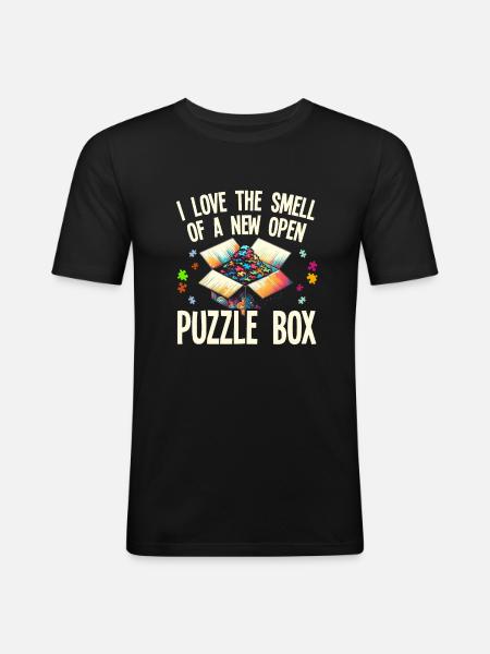 Jigsaw Puzzle - Men's Slim Fit T-Shirt - black