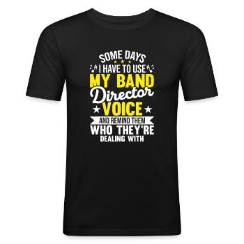 Marching Band Director - Männer Slim Fit T-Shirt - Schwarz - Vorne - Nik (191cm)