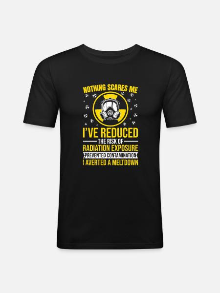 Nuclear engineer - Männer Slim Fit T-Shirt - Schwarz