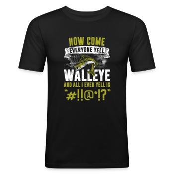 Walleye Fishing - Men's Slim Fit T-Shirt - black - Front - Nik (191cm)