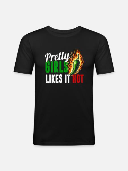 Mexican Jalapeno Chili - Männer Slim Fit T-Shirt - Schwarz