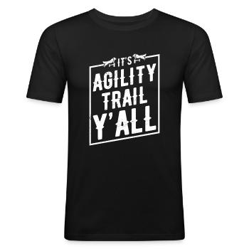 Agilité canine - T-shirt près du corps Homme - noir - Devant - Nik (191cm)