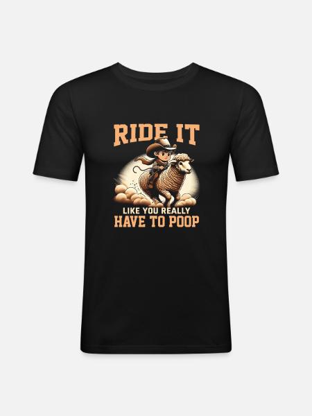 Mutton Buster - Männer Slim Fit T-Shirt - Schwarz