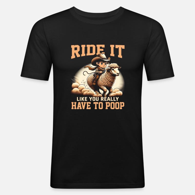 Mutton Buster - Männer Slim Fit T-Shirt - Schwarz