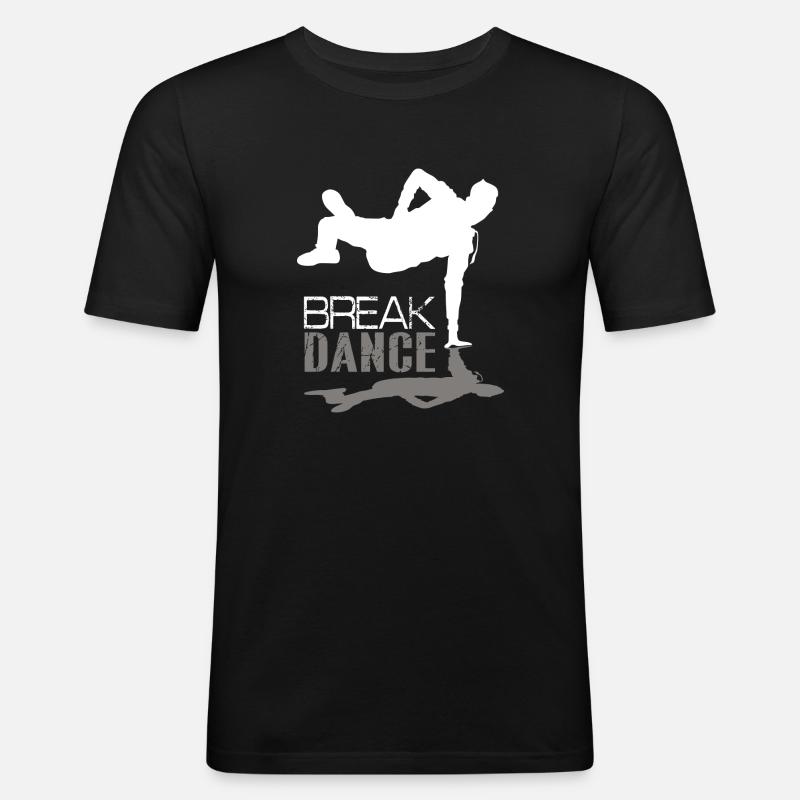 Breakdance - Männer Slim Fit T-Shirt - Schwarz