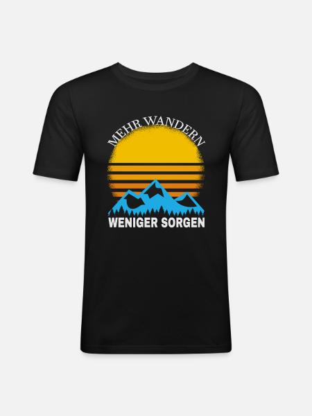 Mehr Wandern - Männer Slim Fit T-Shirt - Schwarz