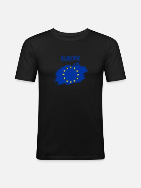 Europe Union européenne - T-shirt près du corps Homme - noir