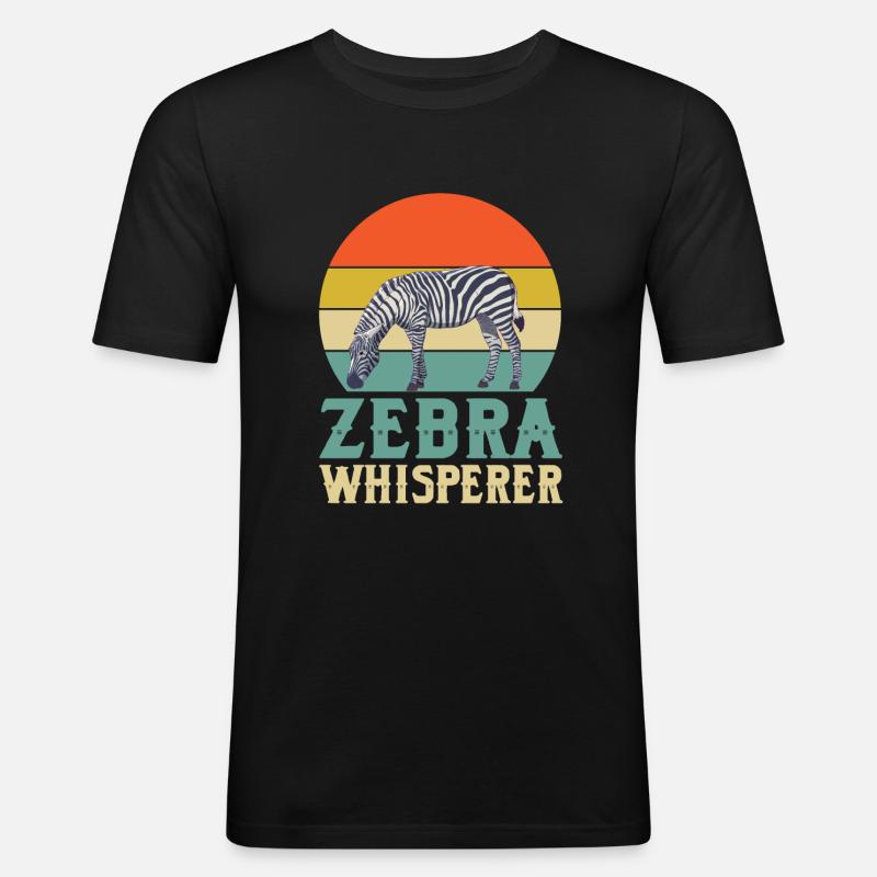 Zebra Flüsterer - Männer Slim Fit T-Shirt - Schwarz