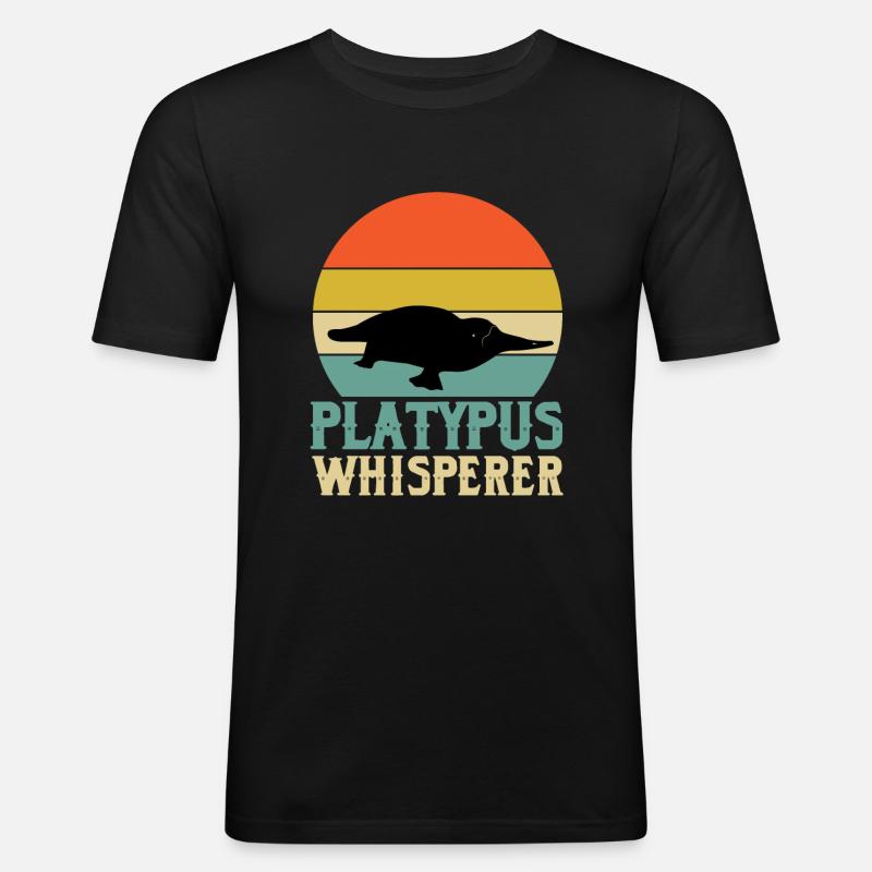 Schnabeltier-flüsterer-designign - Männer Slim Fit T-Shirt - Schwarz