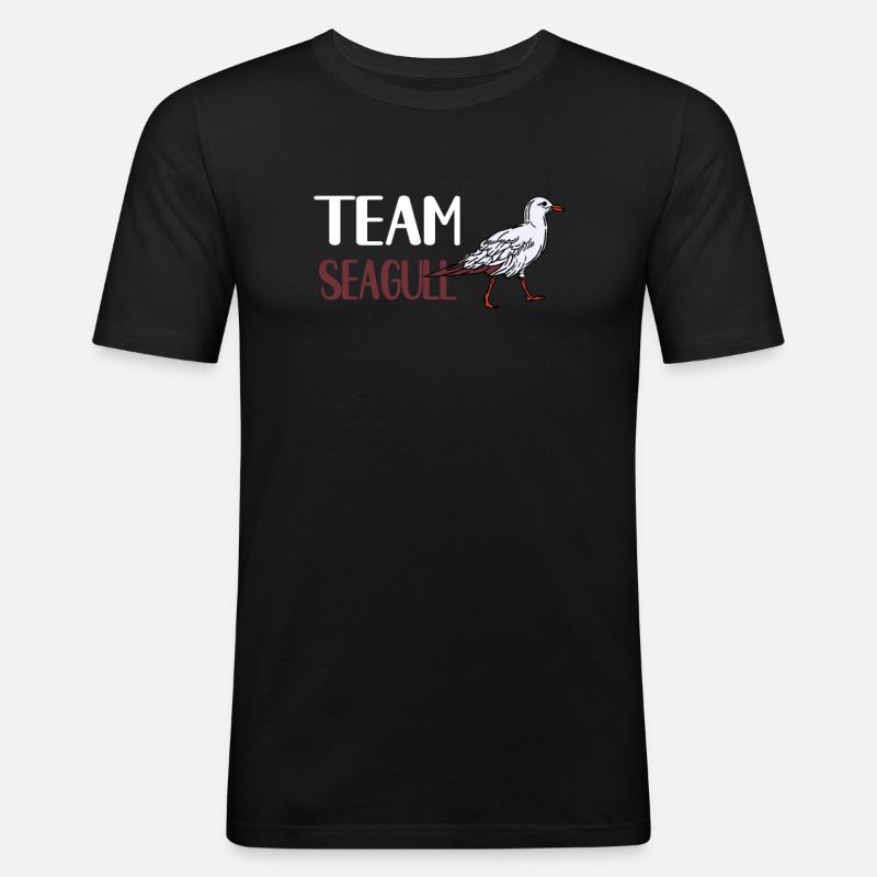 Team Möwe - Männer Slim Fit T-Shirt - Schwarz