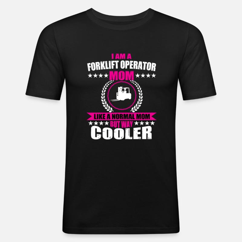 Gabelstapler Mama - Männer Slim Fit T-Shirt - Schwarz