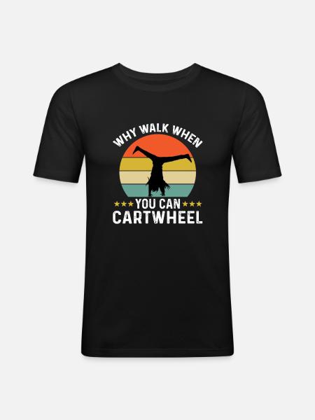 Roue - T-shirt près du corps Homme - noir