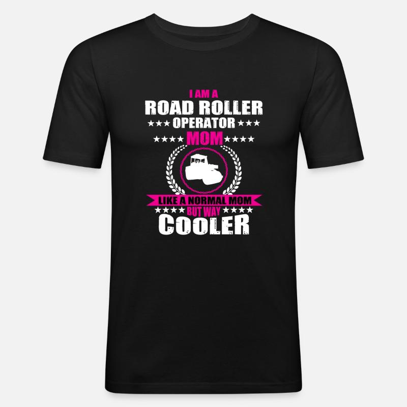 Rollers Mama Road Construction - Men's Slim Fit T-Shirt - black