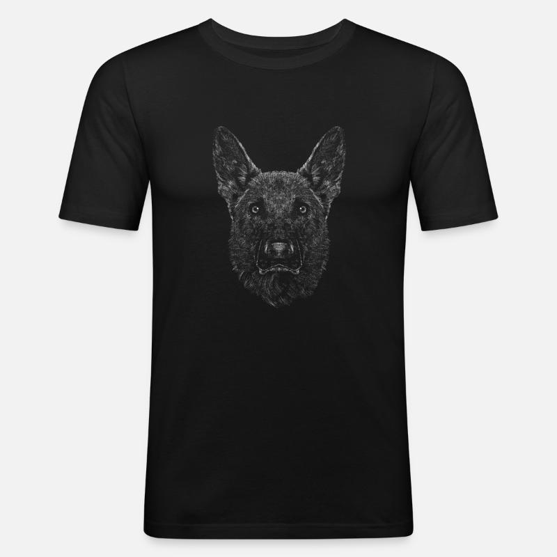 Deutscher Schäferhund - Männer Slim Fit T-Shirt - Schwarz
